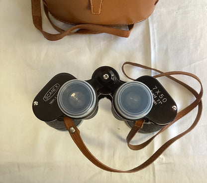 Scanex Triple Tested Fernglas 7x50 Field 7.1° Vintage mit Lederetui