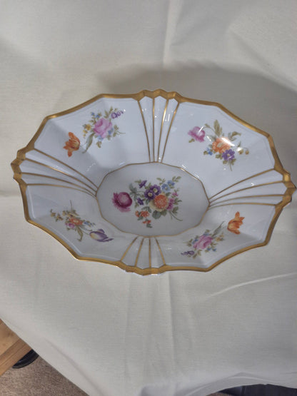 Porzellanschale Blumendekor Goldrand Krautheim Selb Bavaria Vintage