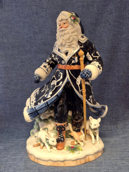 Goebel - Fitz and Floyd - Santa im blauen Mantel - 48 cm - Weihnachtsmann