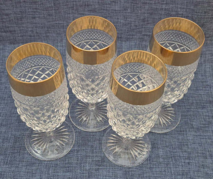 Josephinenhütte - Design: Ernestine - 4 Kristallgläser - 24 Karat Golddekor -