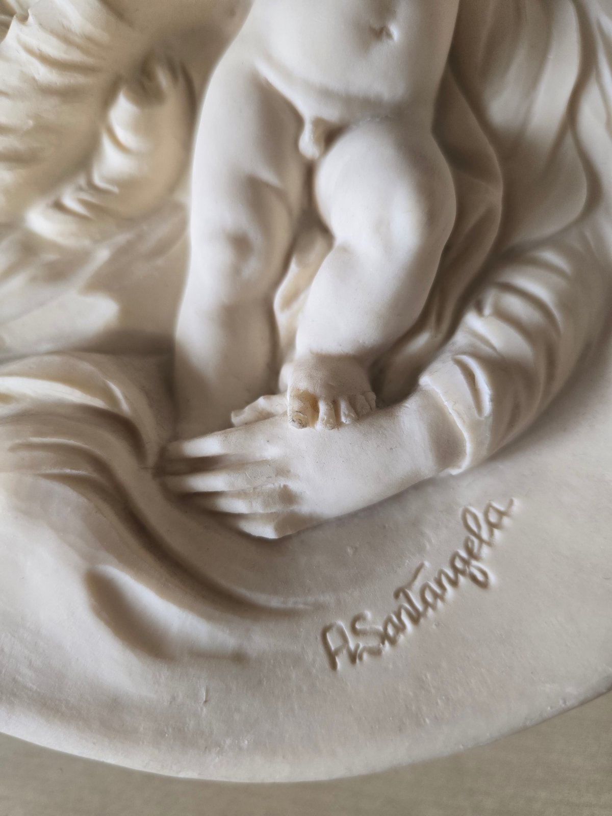 A. Santangela Madonna Modesta Madonne Viventi Relief Platte 1982 Volteradici