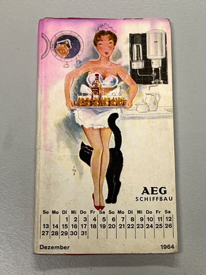 AEG Schiffbau, 5 x Streichholzheftchen,1964, Pin-up Girl, Konvolut