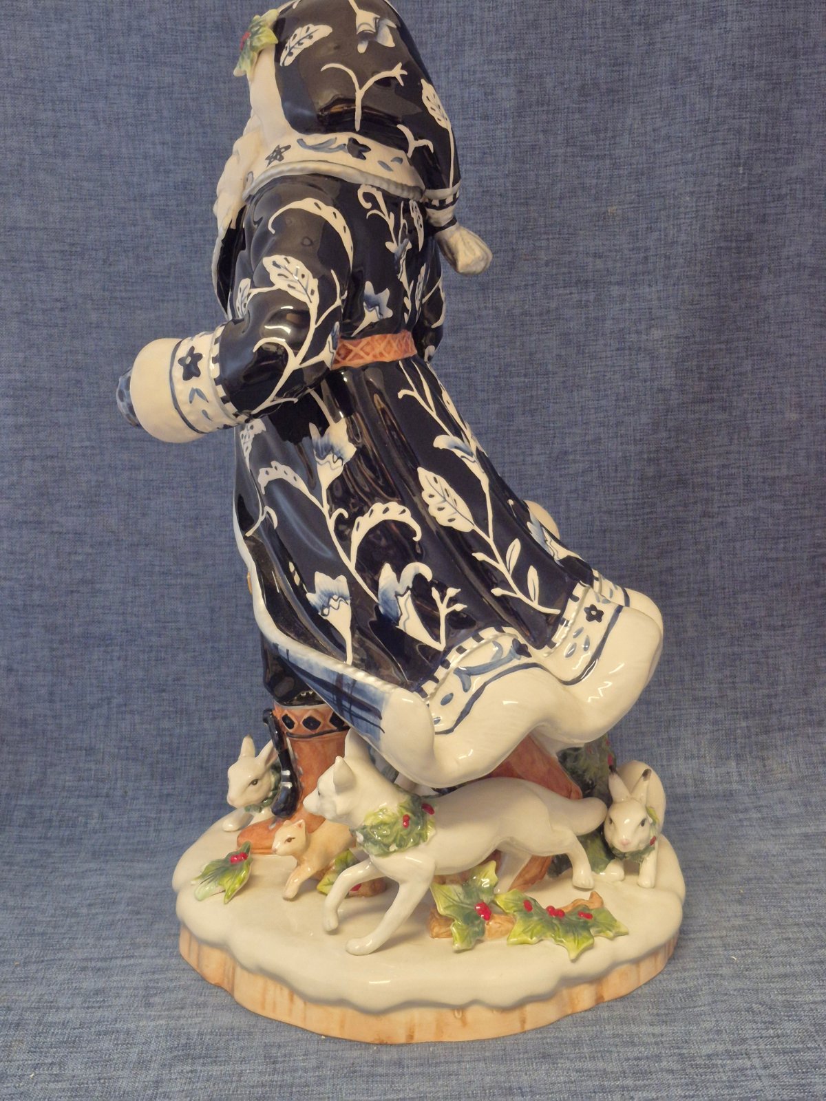 Goebel - Fitz and Floyd - Santa im blauen Mantel - 48 cm - Weihnachtsmann