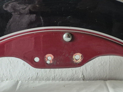 Motorrad Kotflügel vorne Stahl rot schwarz Zierstreifen Oldtimer Custombike Teil