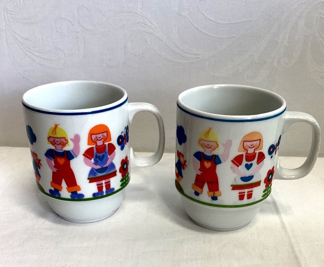 Thomas Kindertassen Tasse Set 2tlg Porzellan Vintage 70er Kinder Mädchen