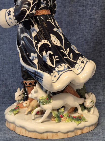 Goebel - Fitz and Floyd - Santa im blauen Mantel - 48 cm - Weihnachtsmann