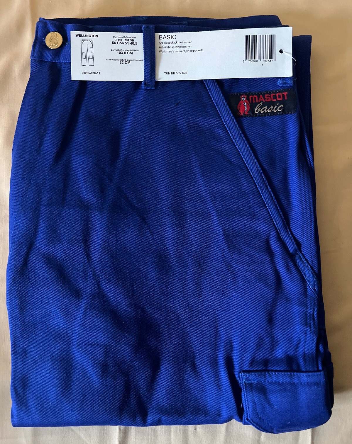 MASCOT, Basic Wellington Arbeitshose Gr. 56 blau Kniетaschen NEU, OVP