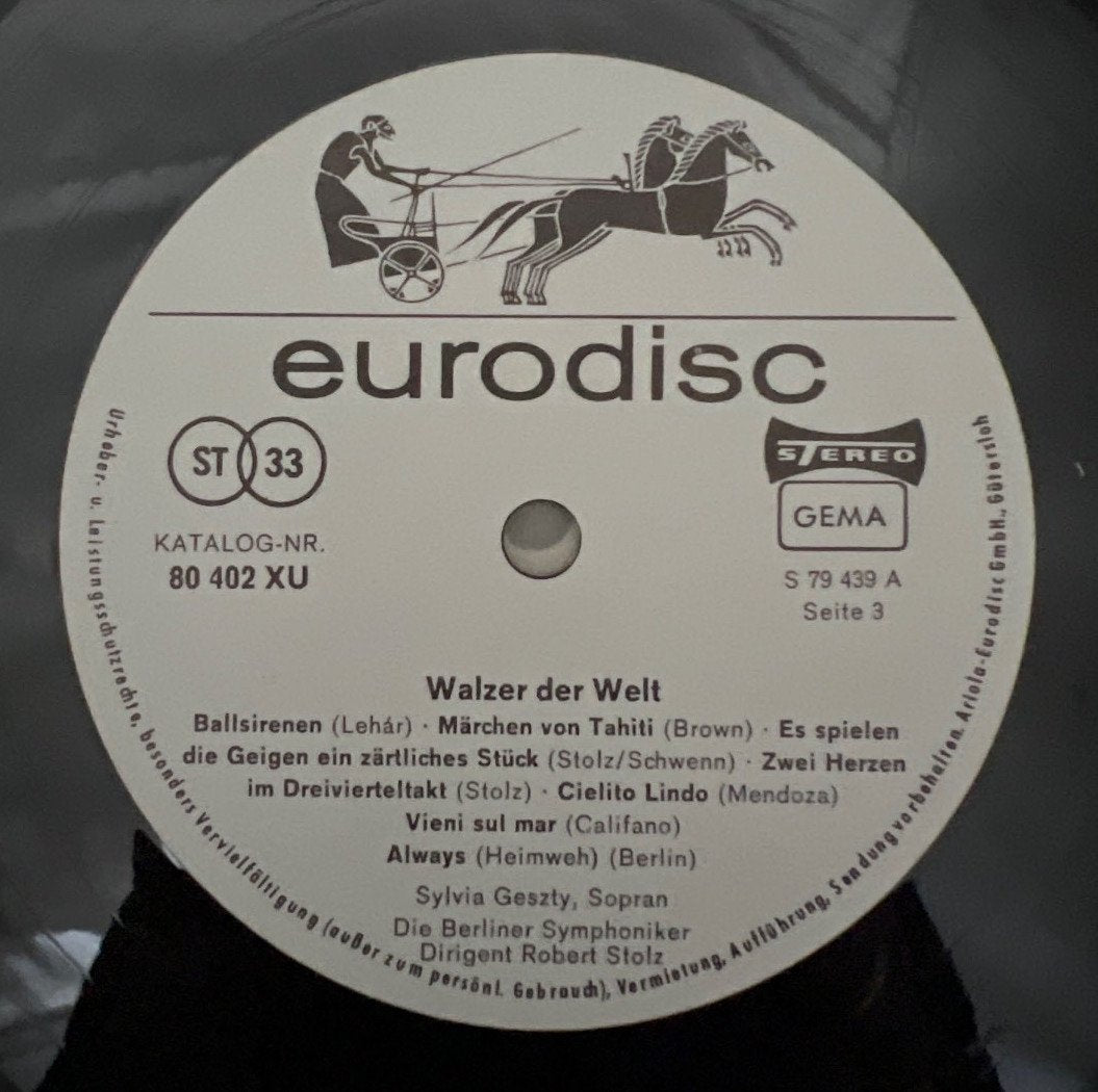 Walzer der Welt, Robert Stolz, Berliner Symphoniker, Eurodisc 3LP Box, 1970-1980