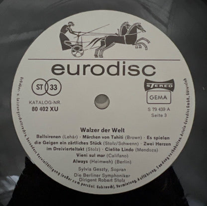 Walzer der Welt, Robert Stolz, Berliner Symphoniker, Eurodisc 3LP Box, 1970-1980