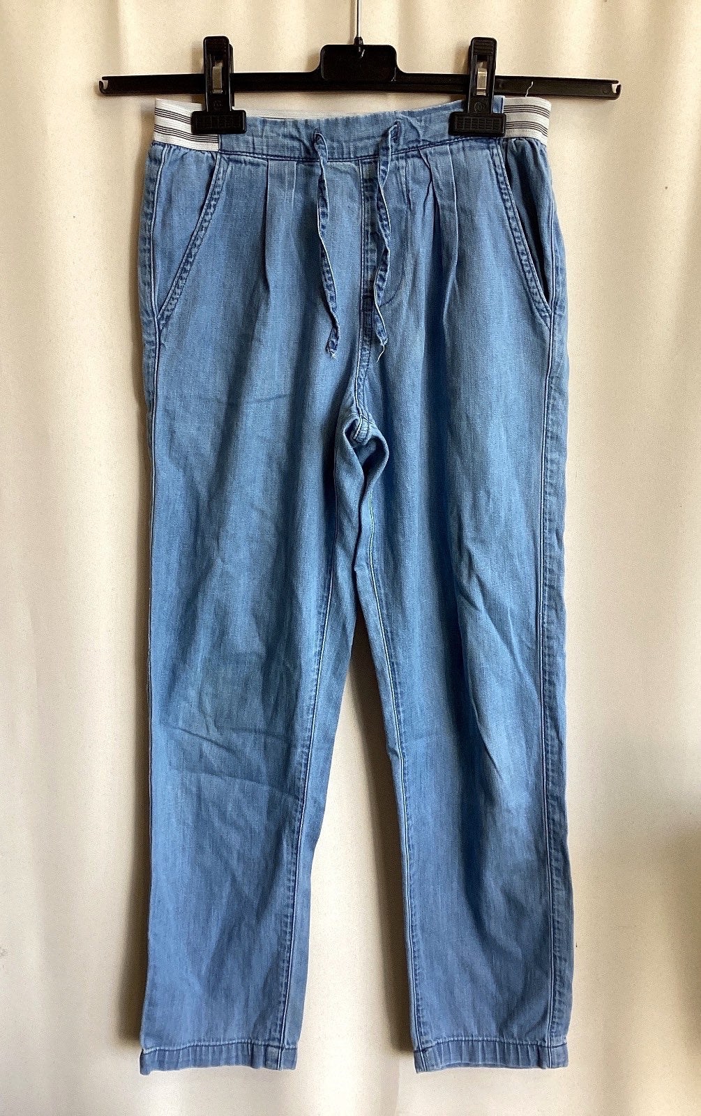 Cyrillus Paris Damen Hose Chino Jogger Chambray hellblau Gr. 12 elastisch