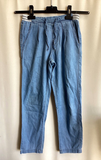 Cyrillus Paris Damen Hose Chino Jogger Chambray hellblau Gr. 12 elastisch