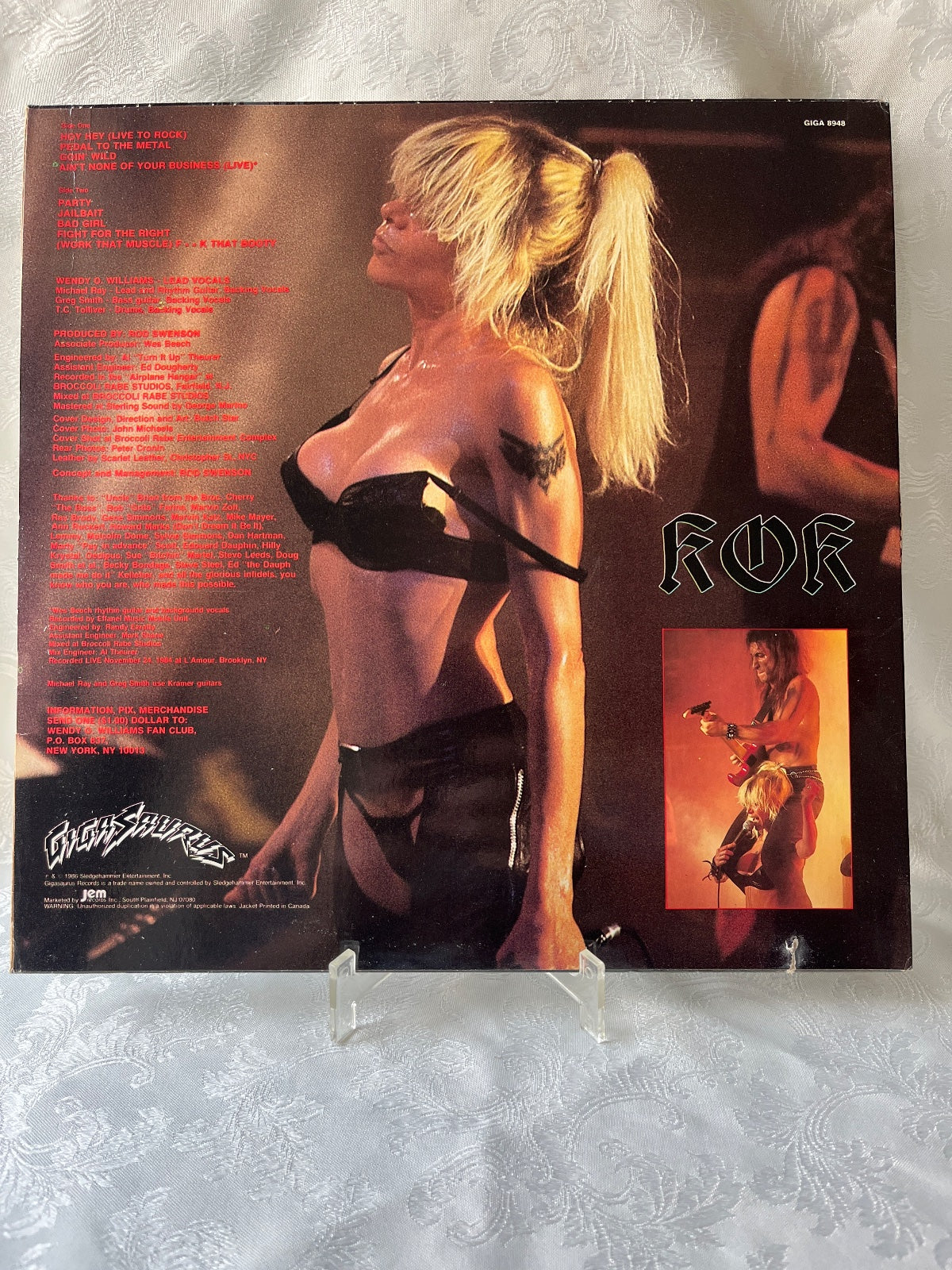 Wendy O. Williams – Kommander Of Kaos LP Vinyl WOW Plasmatics Heavy Metal 1986