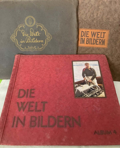 Die Welt in Bildern 3x Sammelbilderalbum Konvolut 1920er Jahre antik selten