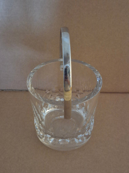 Kosta Kristall Eiskübel Glas mit Metallhenkel Vintage