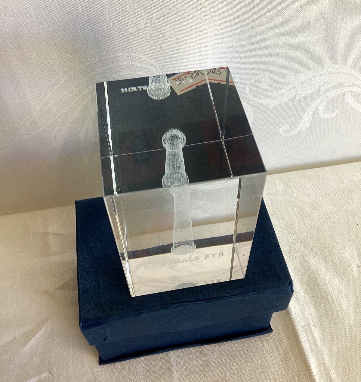 3D Kristallglas Leuchtturm Hirtshals Fyr Dänemark Souvenir Briefbeschwerer