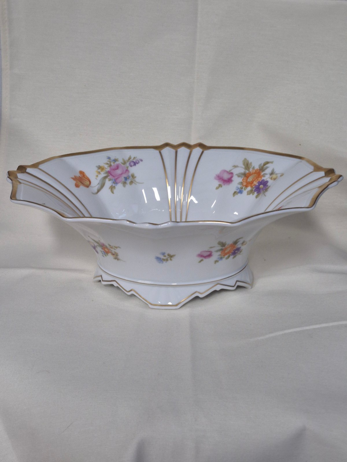 Porzellanschale Blumendekor Goldrand Krautheim Selb Bavaria Vintage