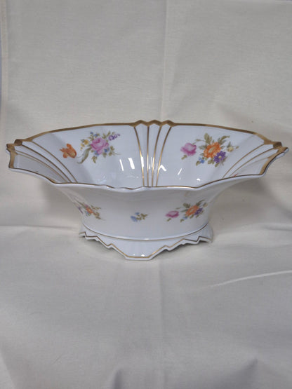 Porzellanschale Blumendekor Goldrand Krautheim Selb Bavaria Vintage