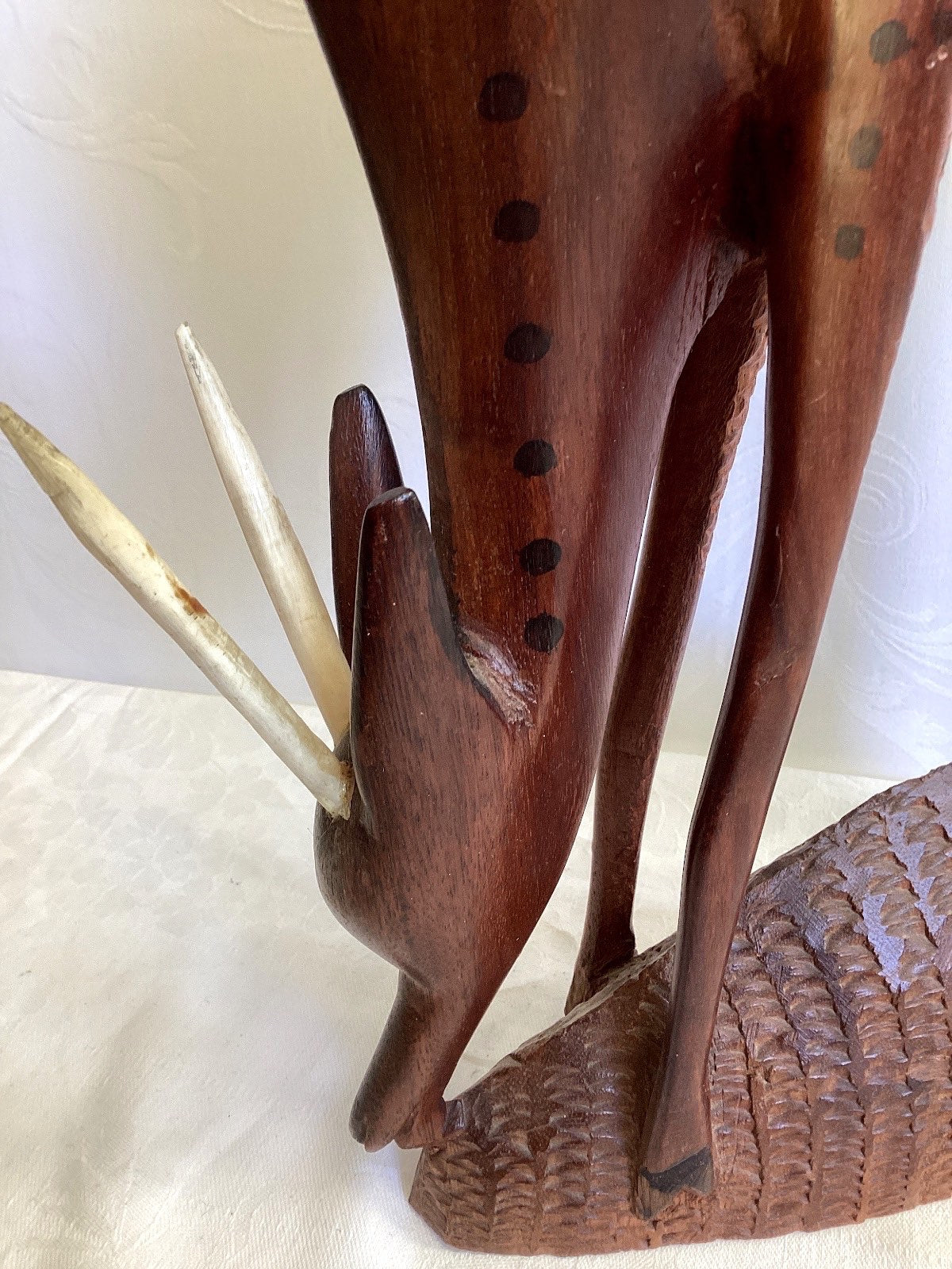 Holzschnitzerei Antilope Gazelle Afrika Skulptur Figur Handarbeit Deko Vintage