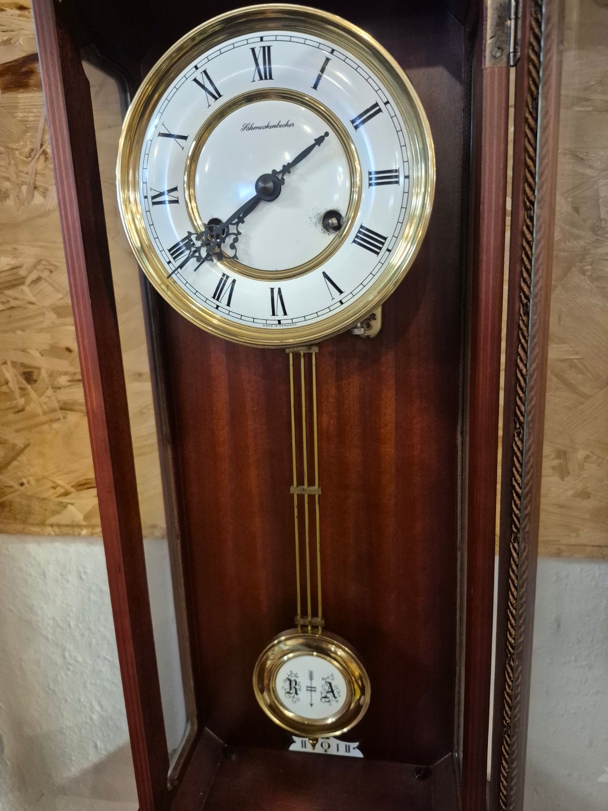 Schmeckenbecher Regulator Wanduhr Pendel Holz Made in Germany Vintage