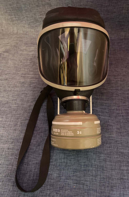 Dräger Vollmaske, Atemschutzmaske + Filter B 620 St DIN 3181 Schutzst.  1980er