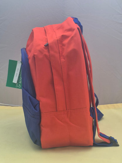 United Colors of Benetton Rucksack Rot Blau Schule Sport NEU mit Etikett