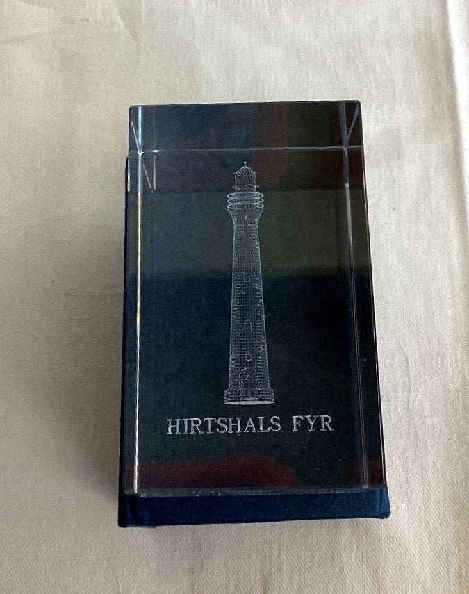 3D Kristallglas Leuchtturm Hirtshals Fyr Dänemark Souvenir Briefbeschwerer