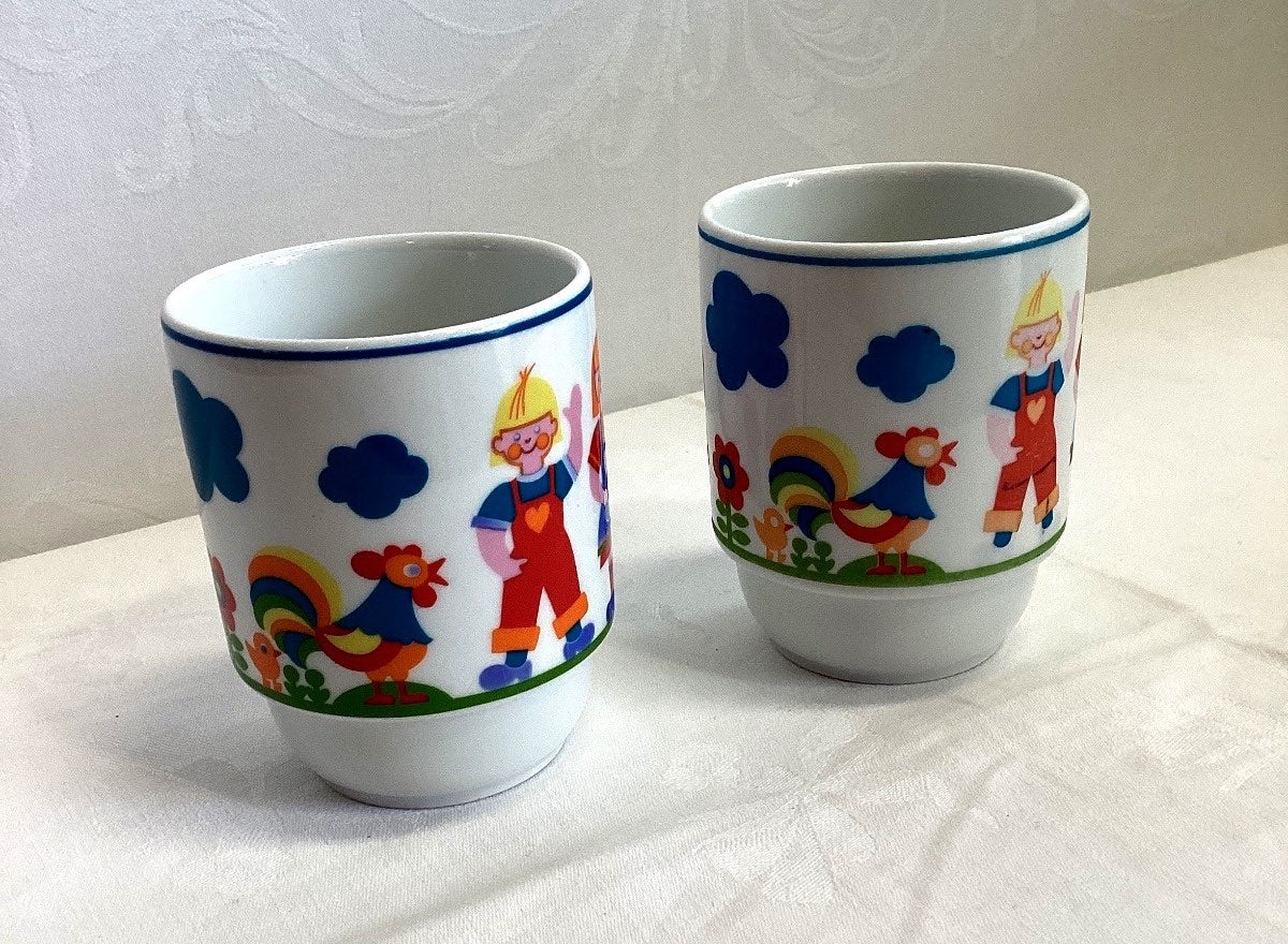 Thomas Kindertassen Tasse Set 2tlg Porzellan Vintage 70er Kinder Mädchen