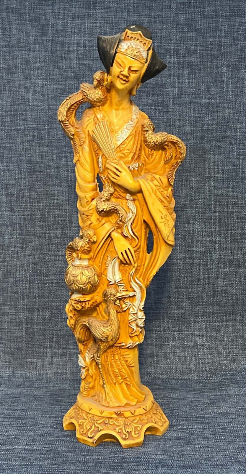 Chinesische Göttin - Geisha Figur - Asia Deko Skulptur - 36,5 cm hoch -