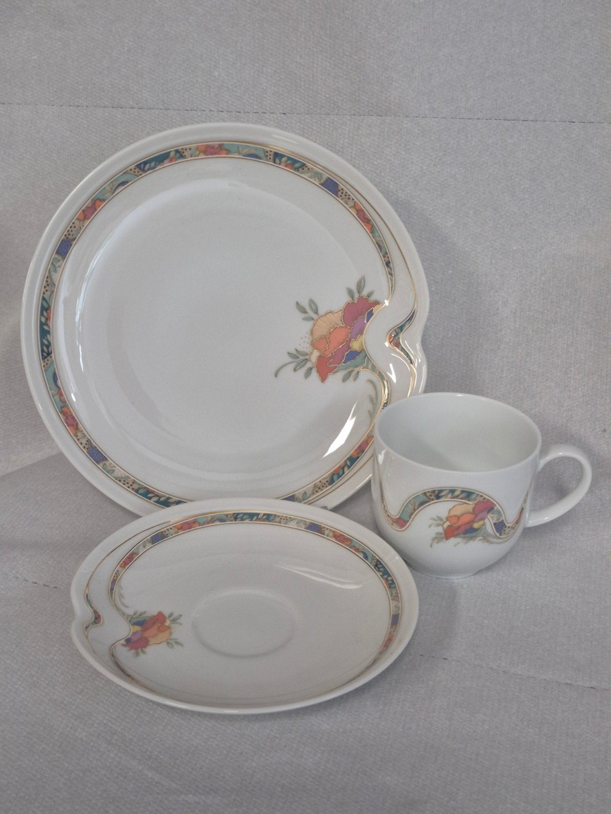 Kaiser Porzellan Kaffeeservice Skara 3-tlg Blütendekor Vintage