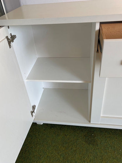 Weißes Sideboard, Kommode, 4 Türen, 2 Schubladen, Landhausstil