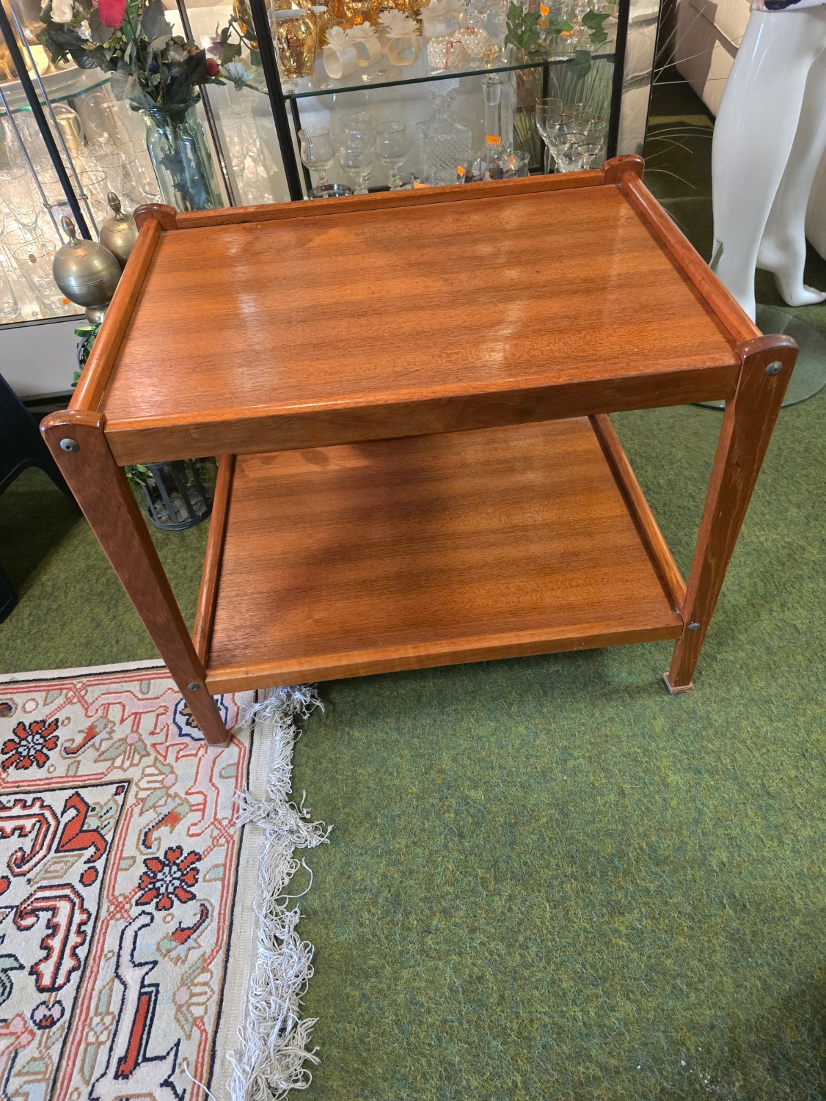 Vintage Teak Beistelltisch 2 Etagen Mid Century 60er 70er Sofatisch Holz