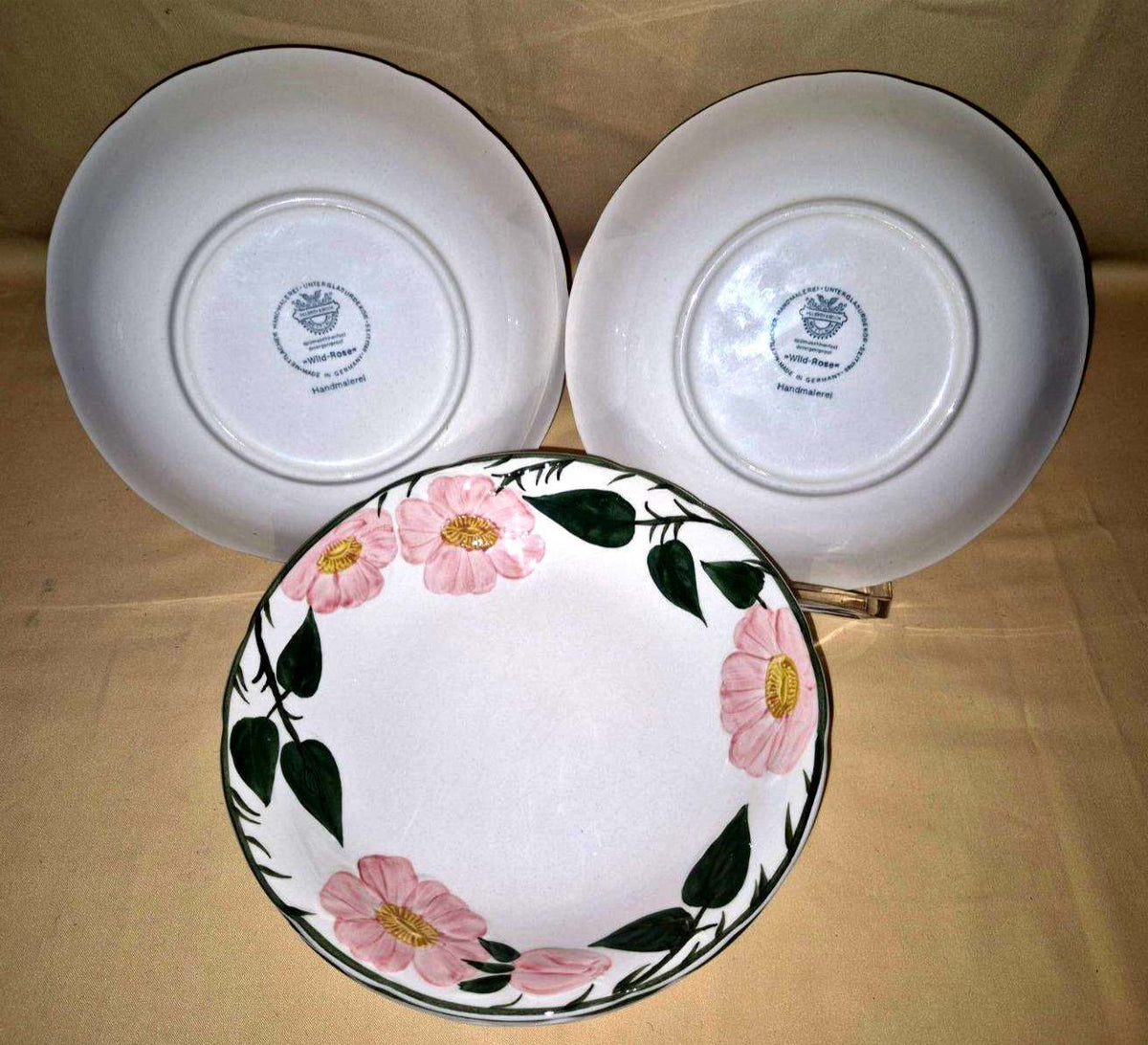 Villeroy & Boch "Wild-Rose" 6 Suppenteller tiefe Teller handgemalt