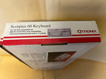 QTronix Scorpius 60 Keyboard Tastatur eingebauter Trackball AT PS/2, OVP