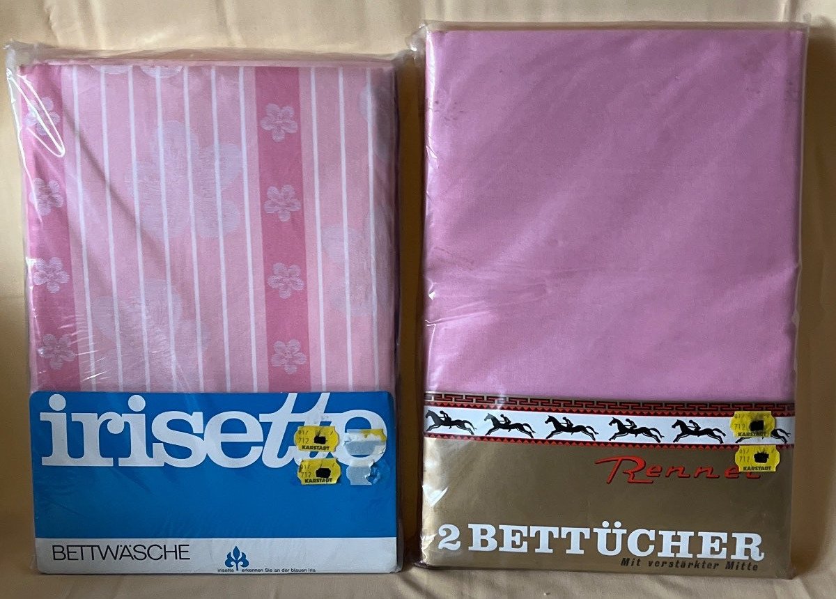 Irisette Bettwäsche + 2 Betttücher Fa. Renner,  rosa Baumwolle, OVP