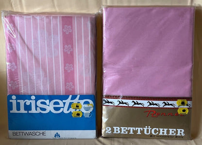 Irisette Bettwäsche + 2 Betttücher Fa. Renner,  rosa Baumwolle, OVP