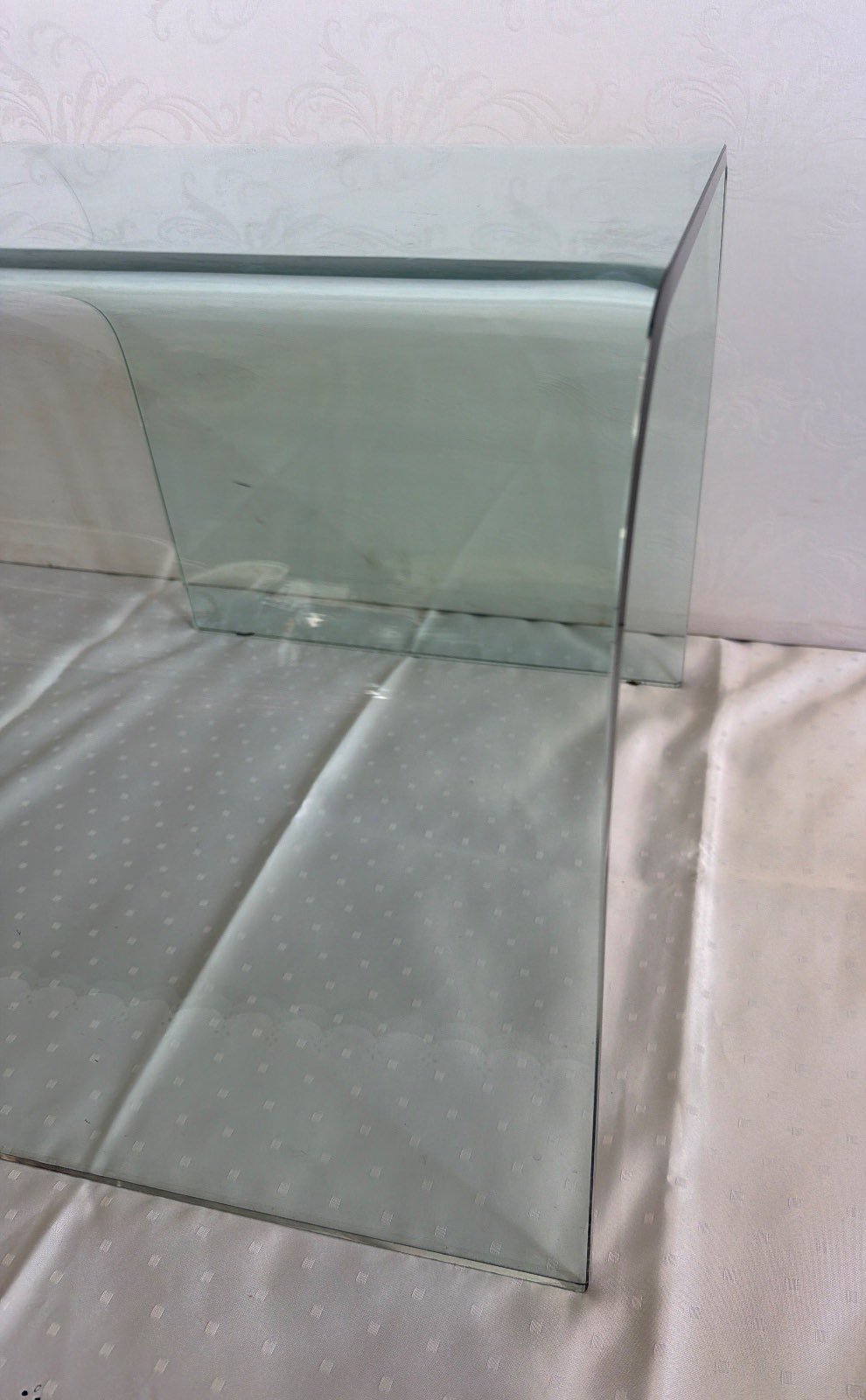 FIAM Beistelltisch Glashocker Sofatisch Glas gebogen Design Italien Vintage