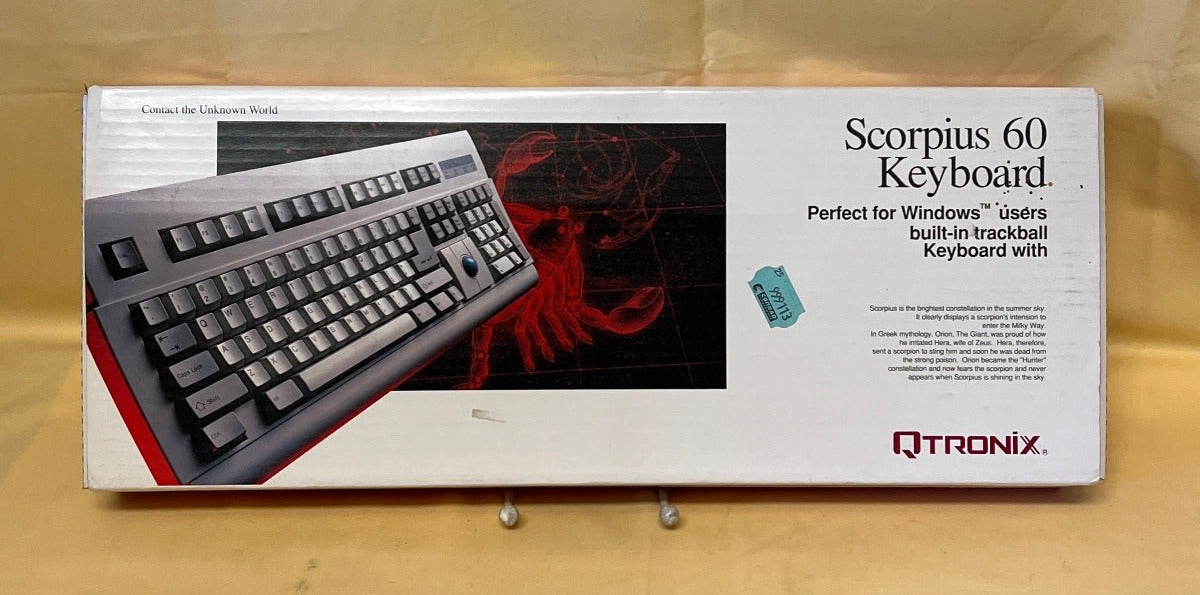 QTronix Scorpius 60 Keyboard Tastatur eingebauter Trackball AT PS/2, OVP