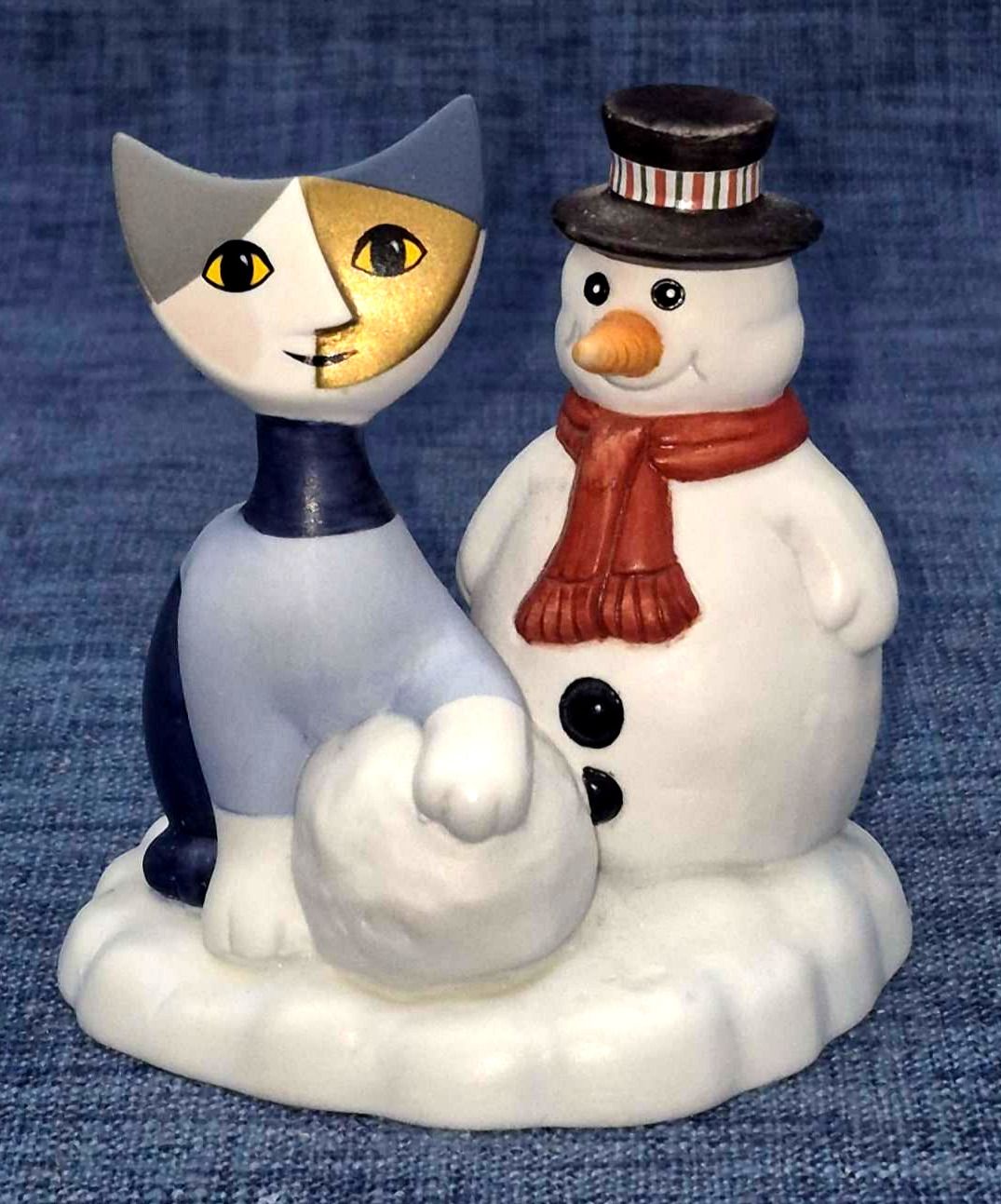 Goebel Porzellan R.Wachtmeister Bella pupazzo di neve Katze Schneemann 2018