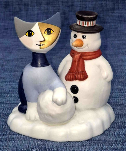 Goebel Porzellan R.Wachtmeister Bella pupazzo di neve Katze Schneemann 2018