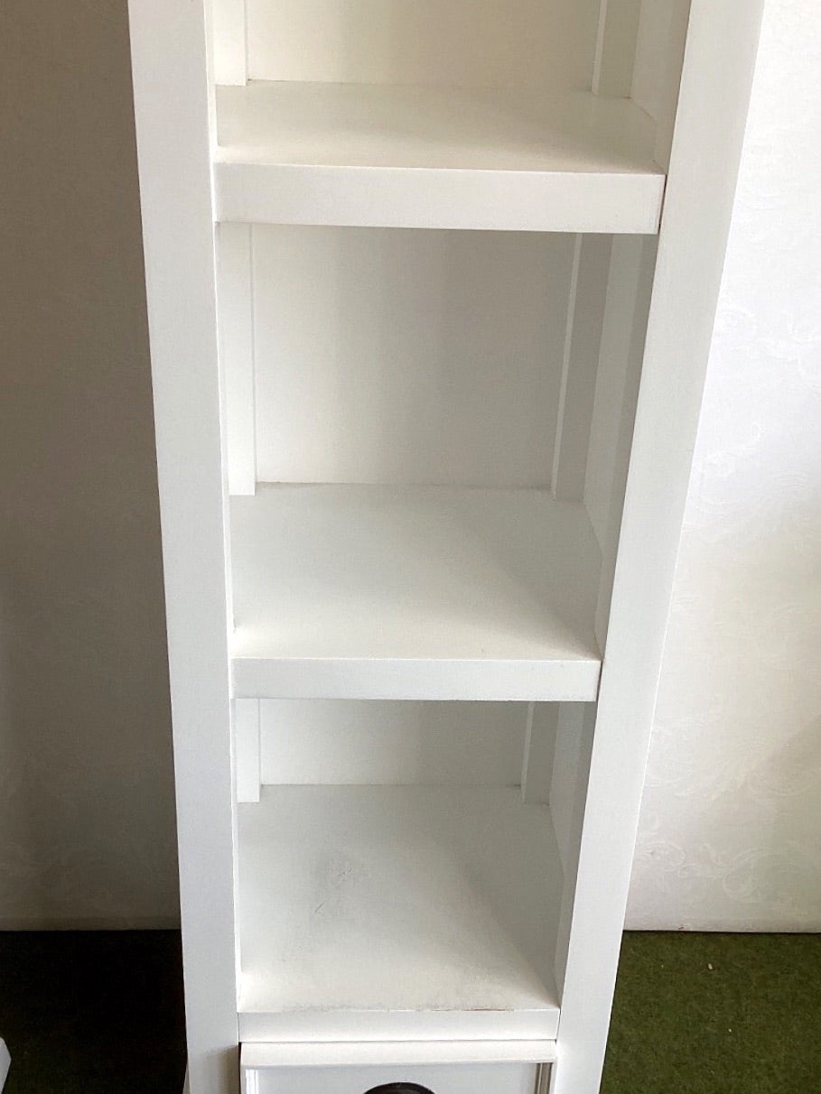 Bücherregal Regal Nova Solo Weiß Landhaus 5 Fächer Schublade Holz Standregal