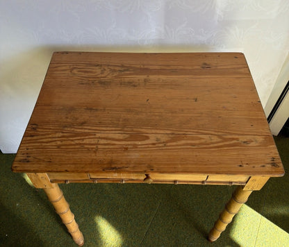 Antiker Beistelltisch Faux Bamboo Holz Schublade