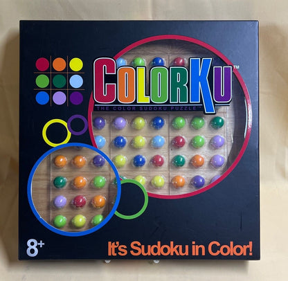 ColorKu Farb-Sudoku Puzzle, Logik-Brettspiel, Holz, 81 Kugeln, ab 8 Jahren