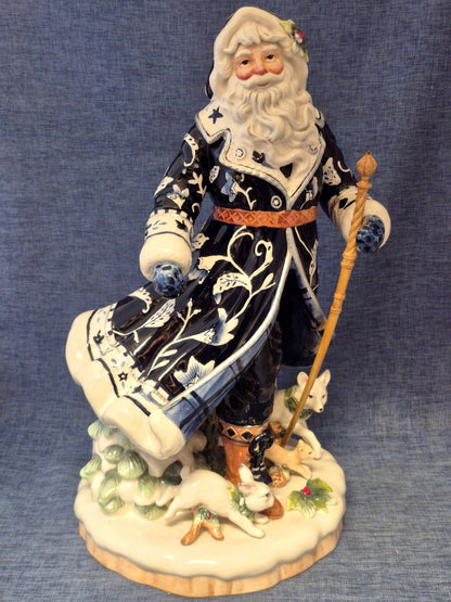 Goebel - Fitz and Floyd - Santa im blauen Mantel - 48 cm - Weihnachtsmann