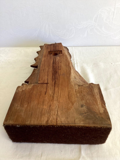 Antike Holzskulptur Segelschiff handgeschnitzt Messingplakette Silversta maritim