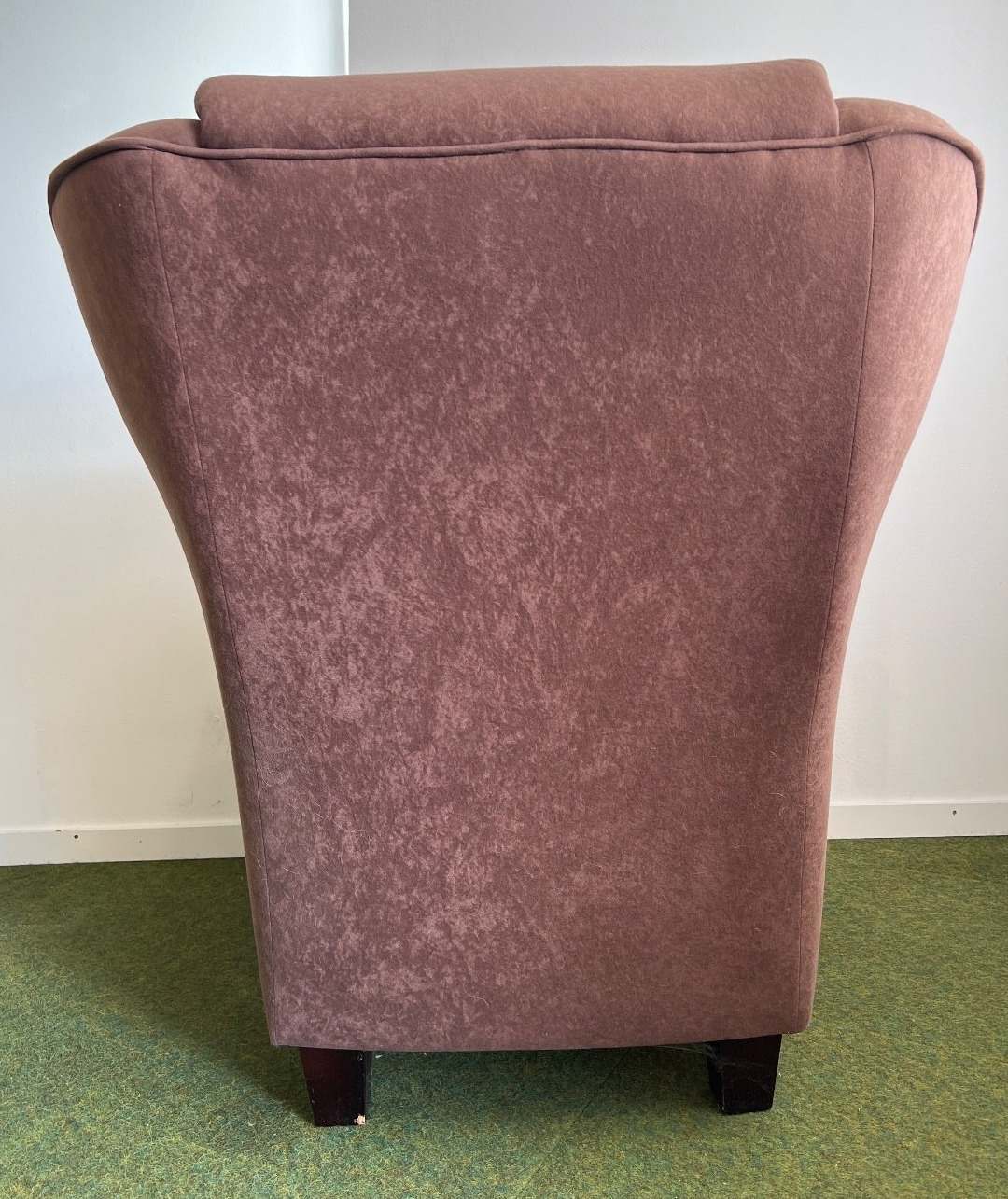 Ohrensessel mit Hocker, TV-Sessel, Relaxsessel, moccafarben, Microfaser/ Velours