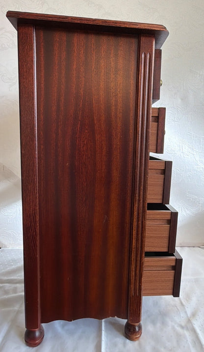 Miniatur Kommode Mahagoni Kolonialstil 10 Schubladen Messing Knöpfe Vintage