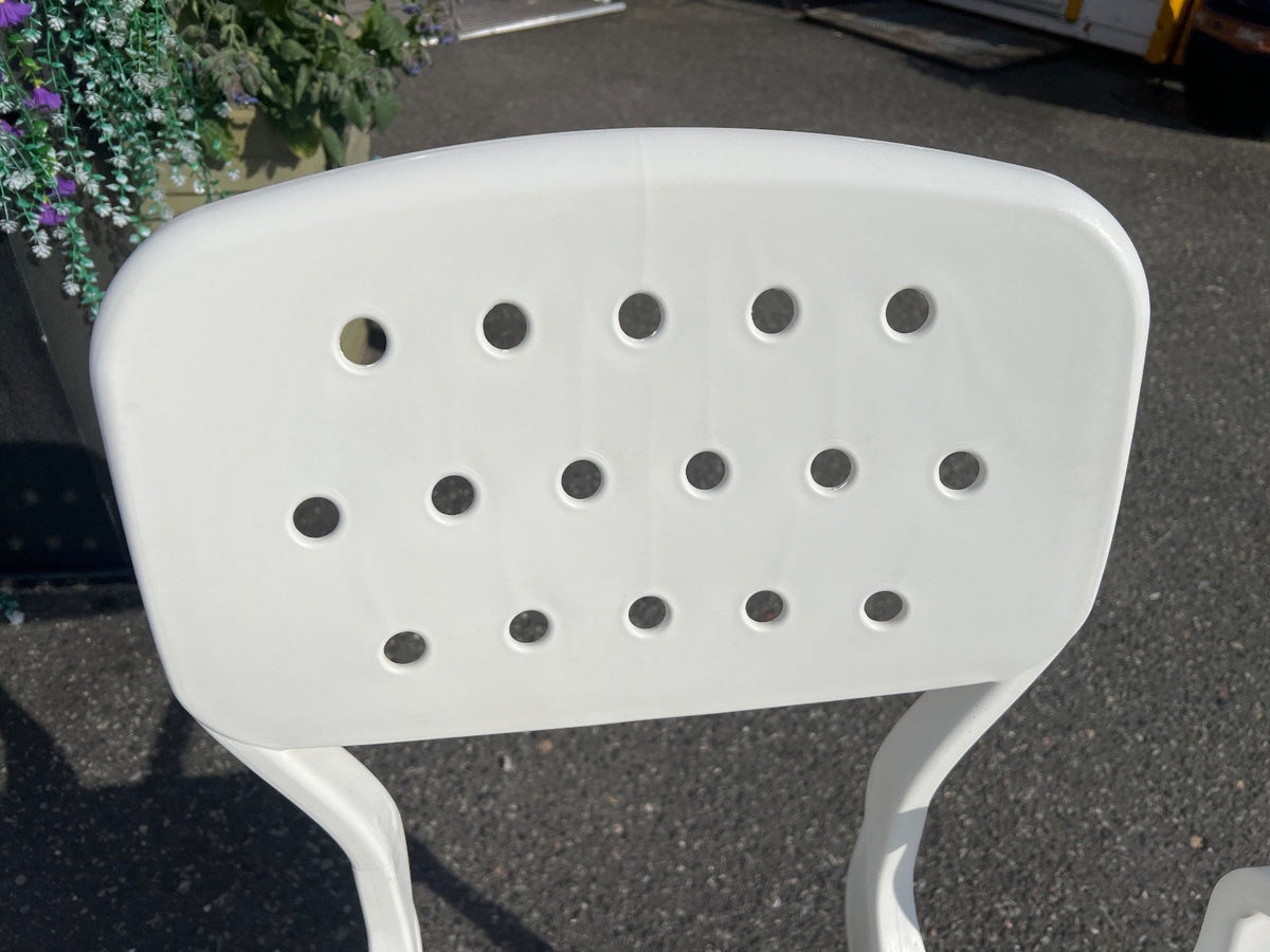 REBOTEC Nizza Duschstuhl Duschhilfe höhenverstellbar, bis 130kg, weiß