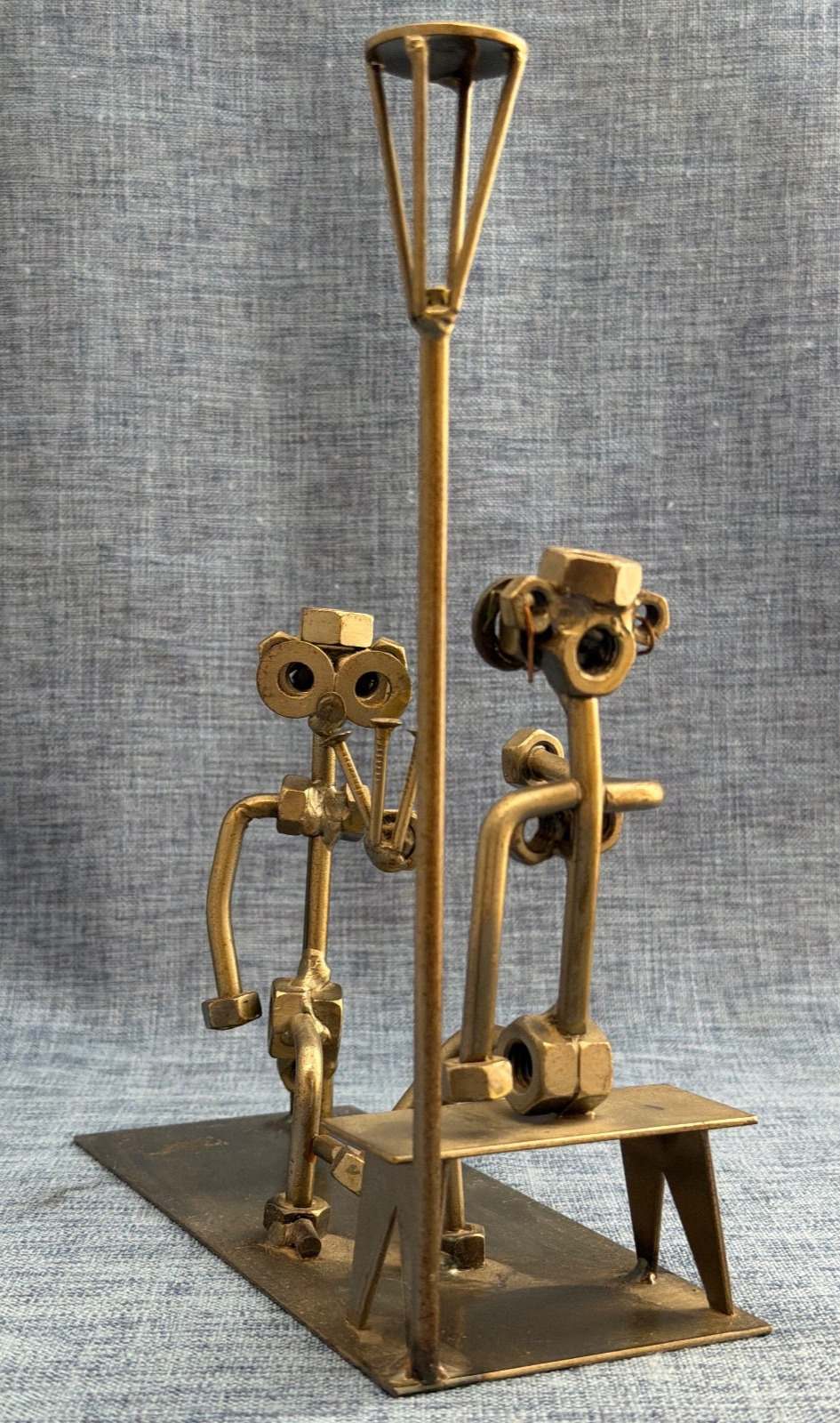 Metall Skulptur Heiratsantrag Schrauben Figuren Kunstobjekt   Geschenk