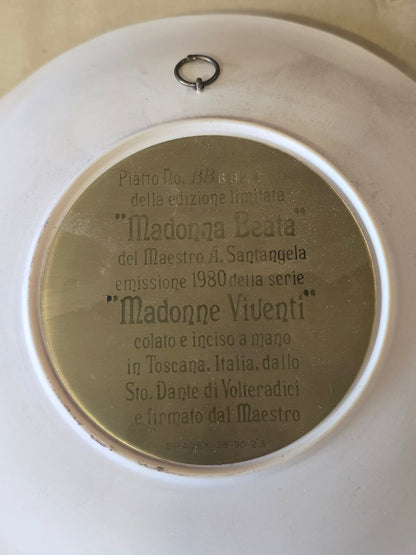 A. Santangela Madonna Beata Reliefplatte 1980 Madonne Viventi Toskana Italien