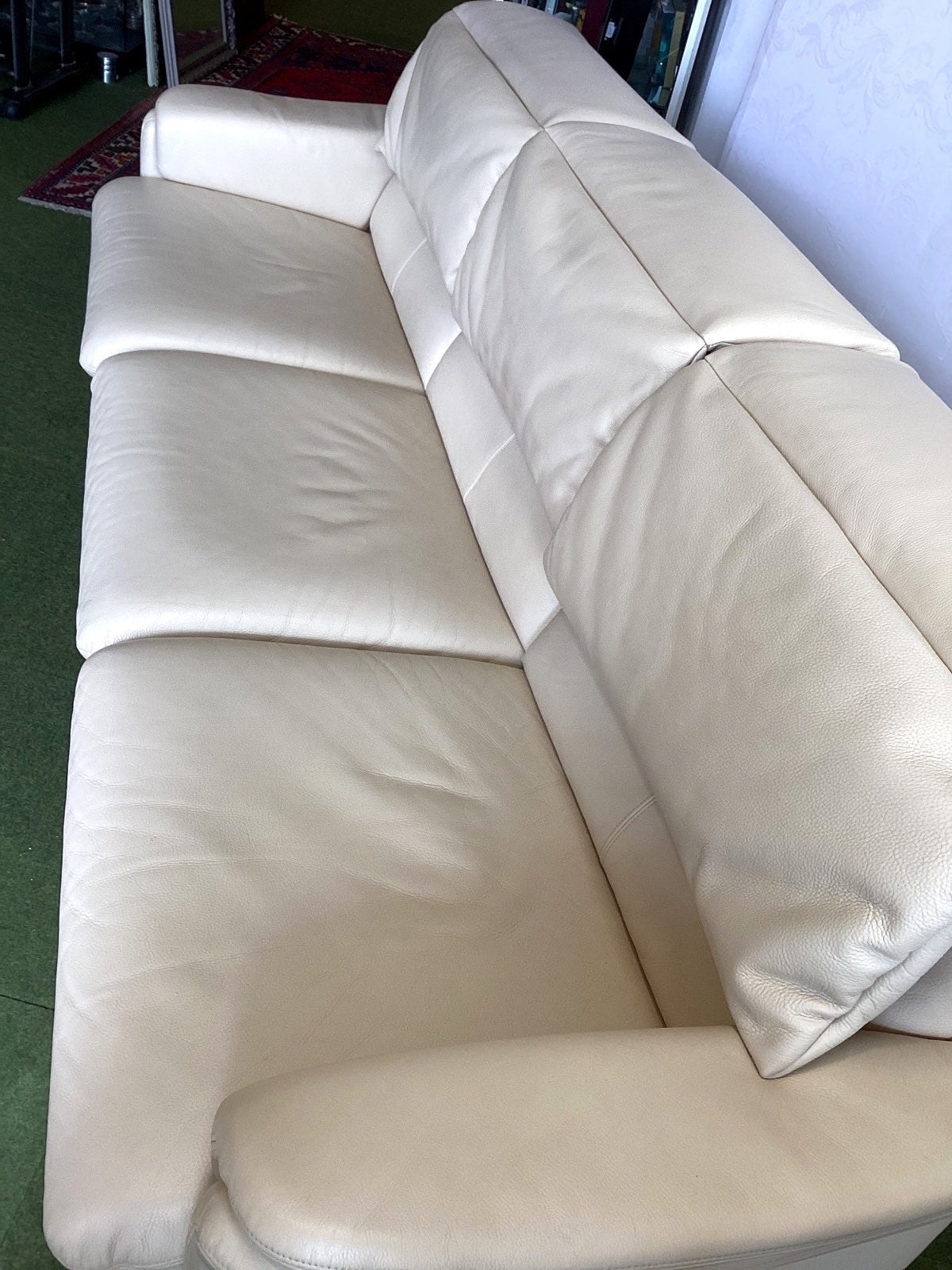 erpo Ledersofa 3-Sitzer Creme Beige Couch Wohnzimmer Designsofa gebraucht
